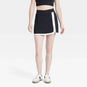 JoyLab‎ Women's Knit Piped High Rise Skorts Black Size Small